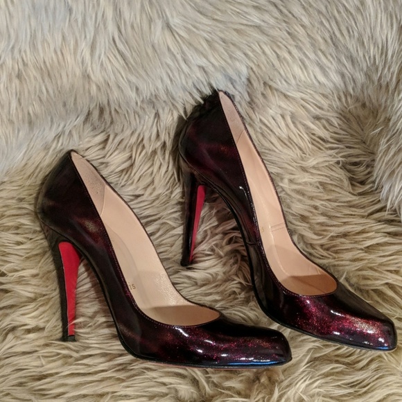 Christian louboutin burgundy glitter patent pumps - Picture 5 of 8